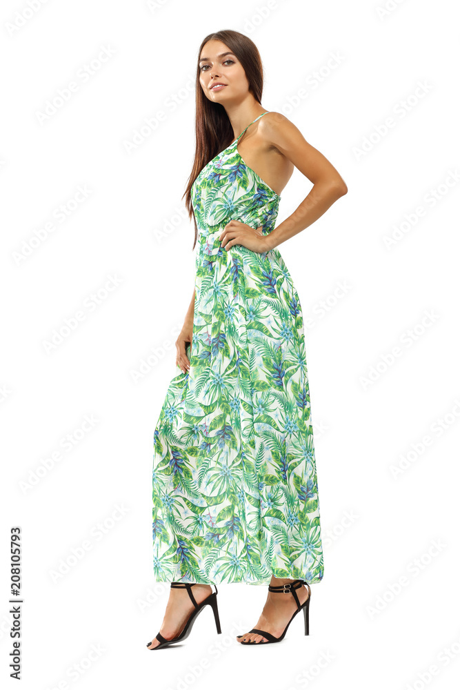 slim young woman on white space slim young woman on white space