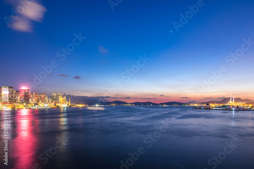Photography city skyline in hongkong china