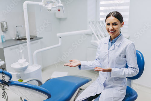 dentist showing her working place