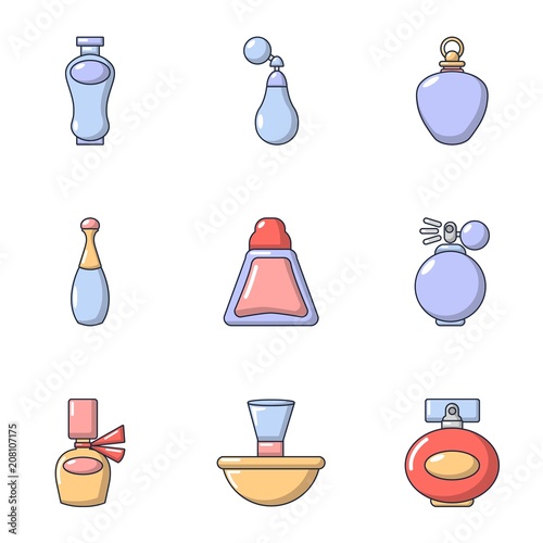 Aroma icons set. Cartoon set of 9 aroma vector icons for web isolated on white background