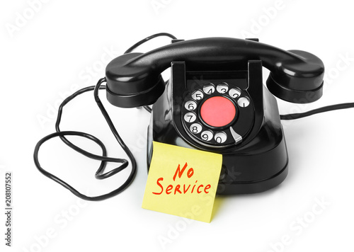 Obraz na płótnie Vintage telephone and paper No Service w salonie