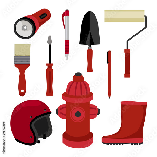 red object icons set