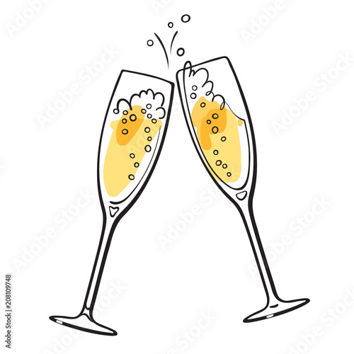 Fotótapéta Two sparkling glasses of champagne