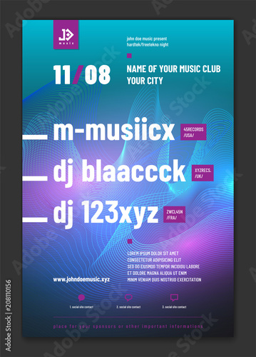 Template for your music night party poster