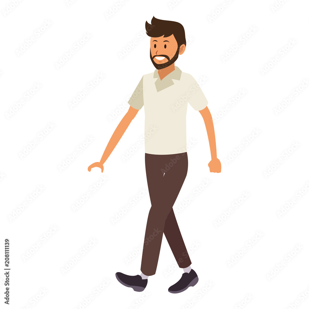 Young man cartoon vector illustration graphic design