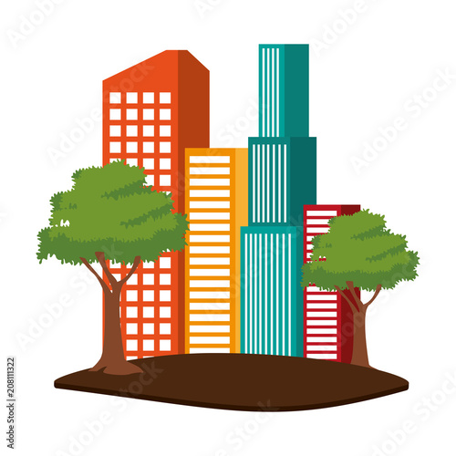 Urban buildings isolated vector illustration graphic design