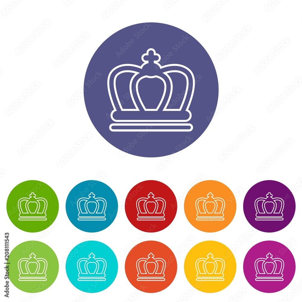 Britain crown icons color set vector for any web design on white background