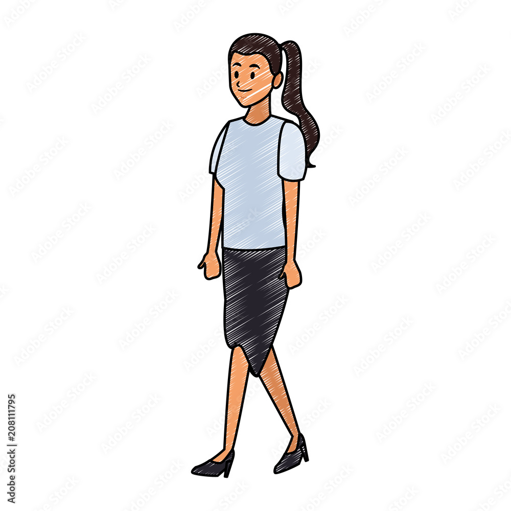 Woman walking cartoon vector illustration graphic design Woman walking cartoon vector illustration graphic design