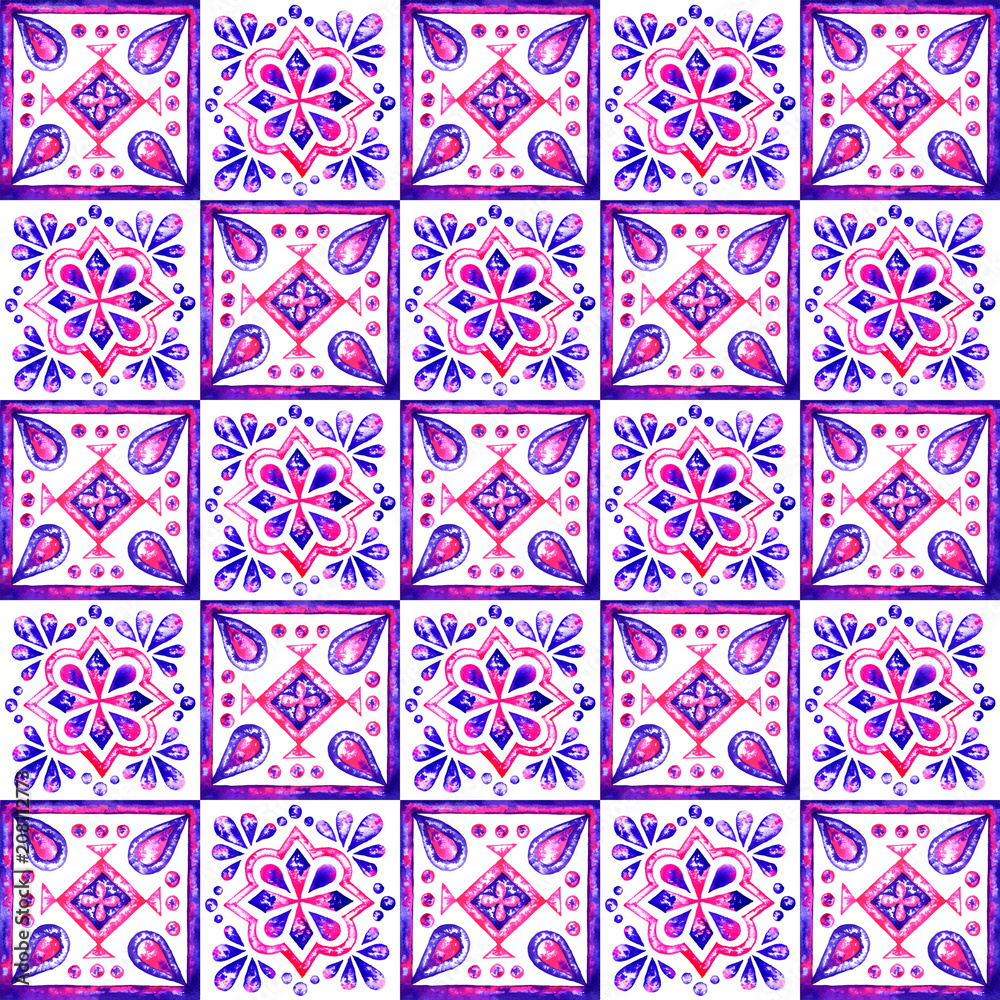 Abstract hand painted geometric watercolor seamless pattern Abstract hand painted geometric watercolor seamless pattern