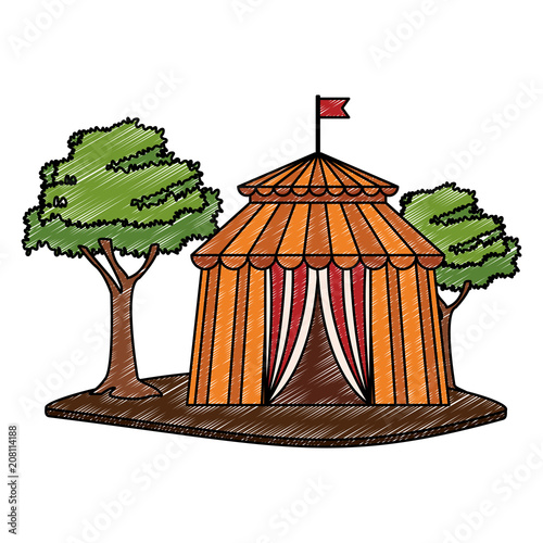 Circus tent isolated vector illustration graphic design