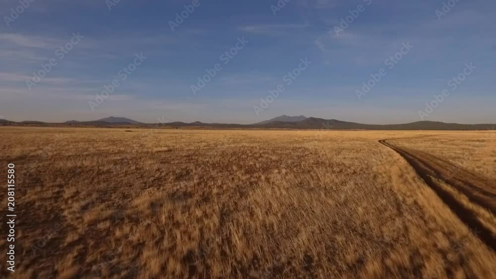Aerial of a large grassland prairie Aerial of a large grassland prairie