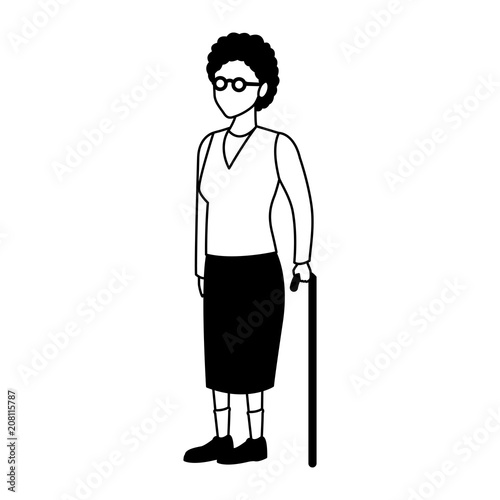 Cute grandmother cartoon vector illustration graphic design