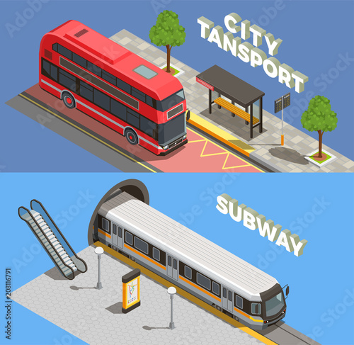 City Transport Banners Set