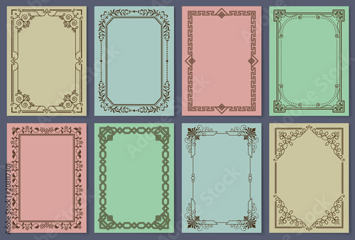 Vintage Postcards with Elegant Frames Templates