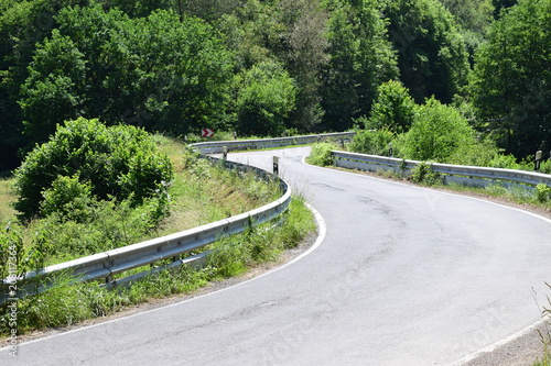 kurvige Straße im Rheintal