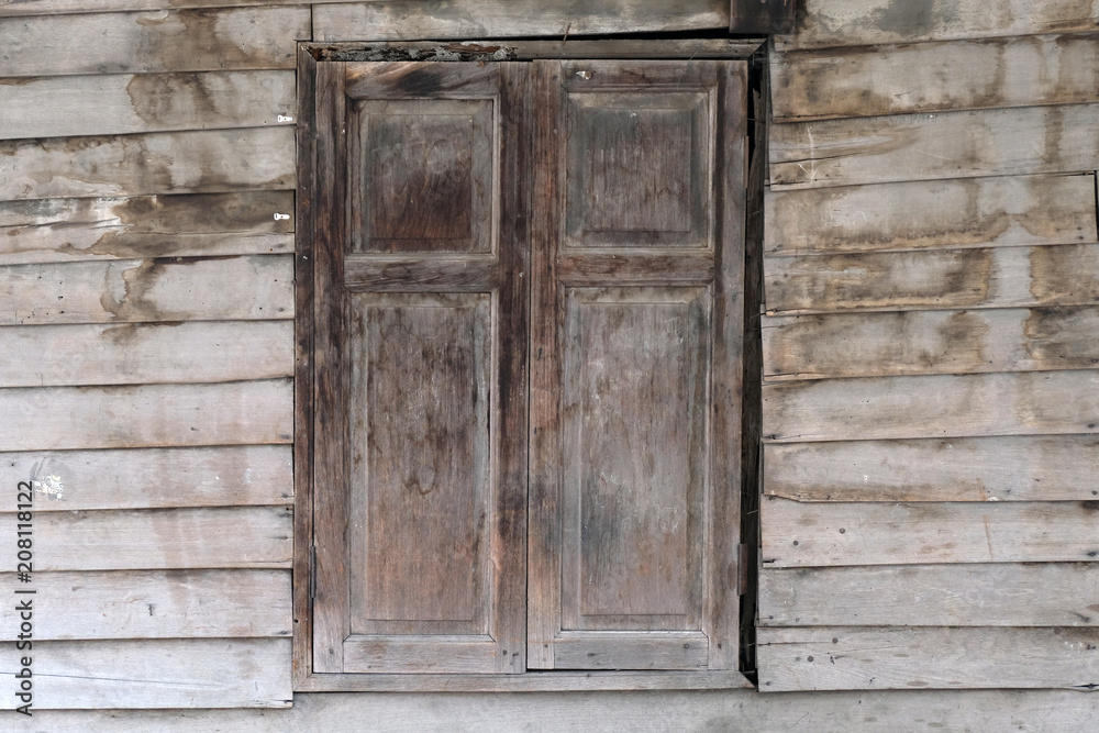 Old wooden window . Thailand traditional style Old wooden window . Thailand traditional style