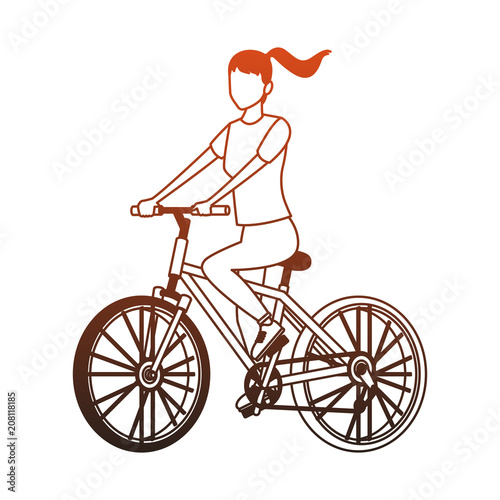 Woman with bicycle vector illustration graphic design