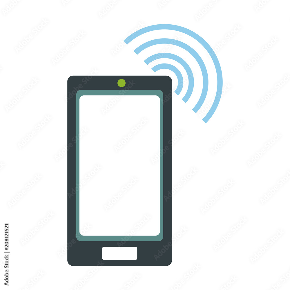 Smartphone with wifi vector illustration graphic design Smartphone with wifi vector illustration graphic design