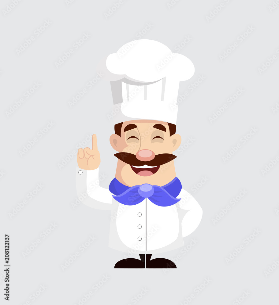 Chef Pointing Finger Vector Illustration