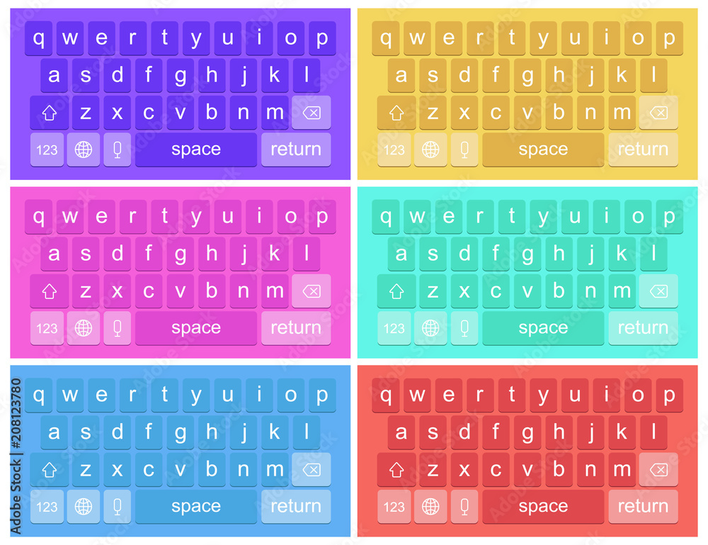 Creative vector illustration of modern mobile phone keyboard of alphabet buttons isolated on background. Smartphone art design keypad mockup. Abstract concept graphic device element flat style Creative vector illustration of modern mobile phone keyboard of alphabet buttons isolated on background. Smartphone art design keypad mockup. Abstract concept graphic device element flat style