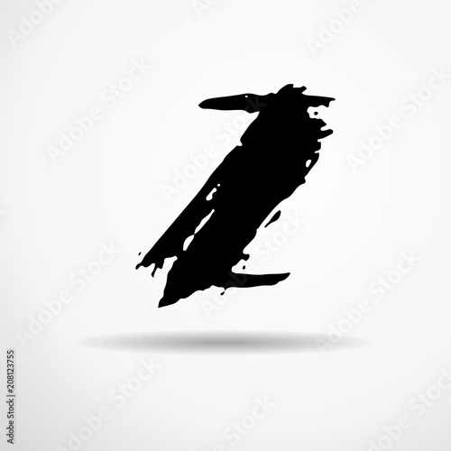 Letter Z. Handwritten by dry brush. Rough strokes textured font. Vector illustration. Grunge style alphabet.