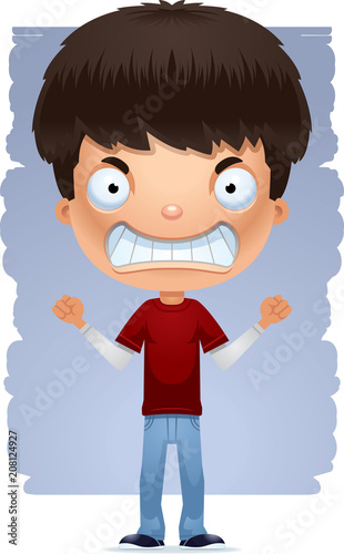 Cartoon Mad Teen Boy