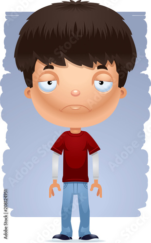 Cartoon Sad Teen Boy