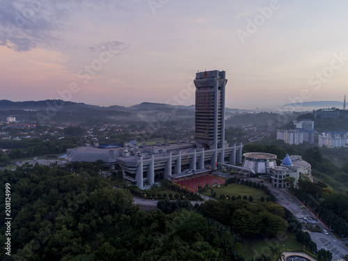 Aerial view of Sultan Salahuddin Abdul Aziz Building is a Selangor’s state secretariat building in Shah Alam, Malaysia