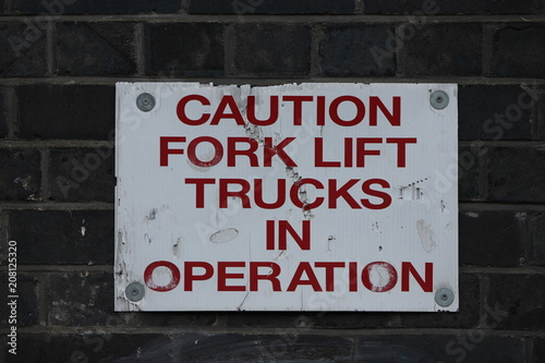 caution sign, London, England, Europe