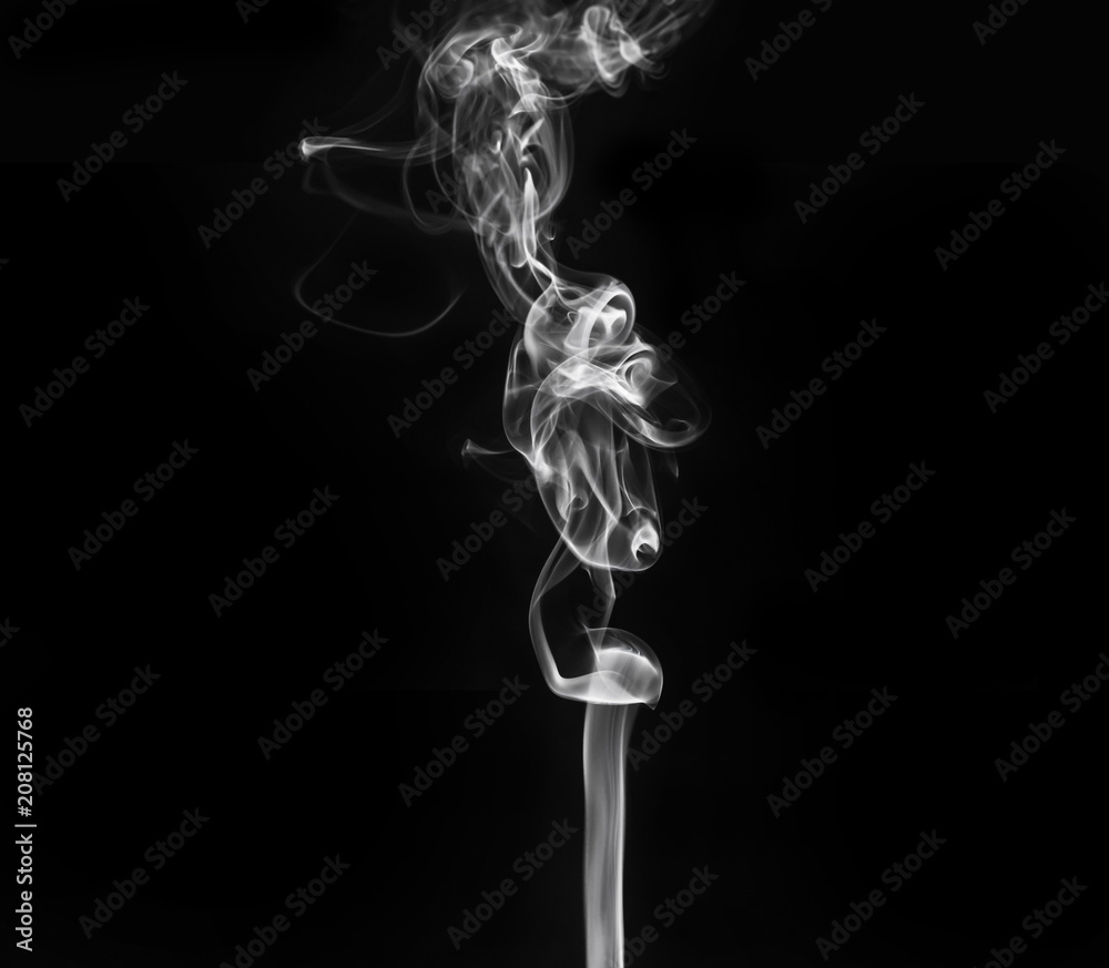 abstract beautiful fragment movement of burn white smoke on black background. abstract beautiful fragment movement of burn white smoke on black background.