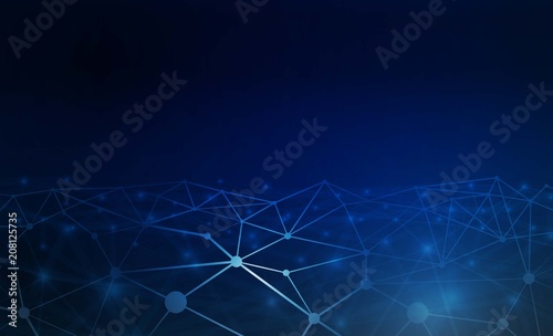 Blue light network background. Vector illustration.