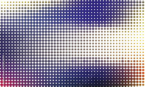 Digital gradient with points. Abstract futuristic panel. Dotted Backgound. Monochrome halftone pattern Vector illustration