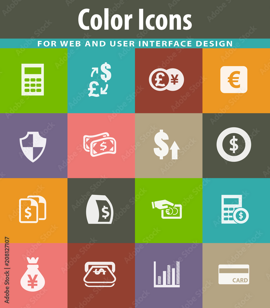 Currency exchange icons set Currency exchange icons set