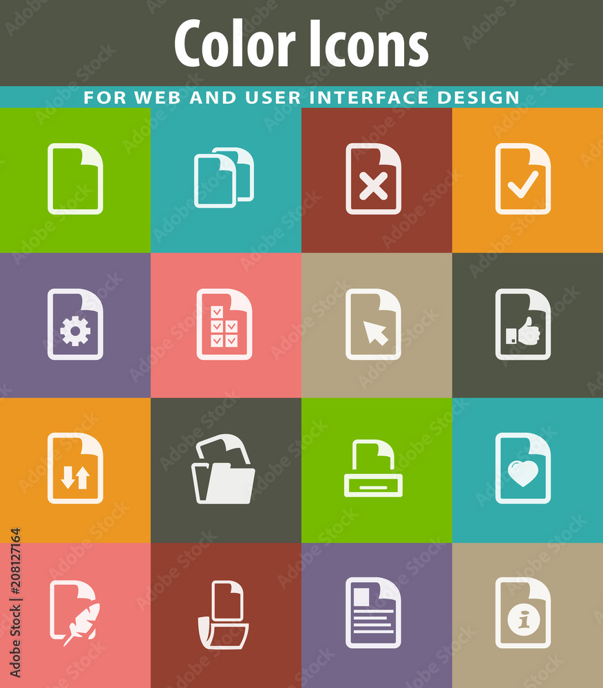 Documents icons set Documents icons set