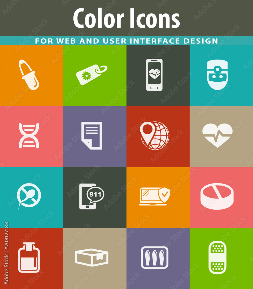 Drug store icons set