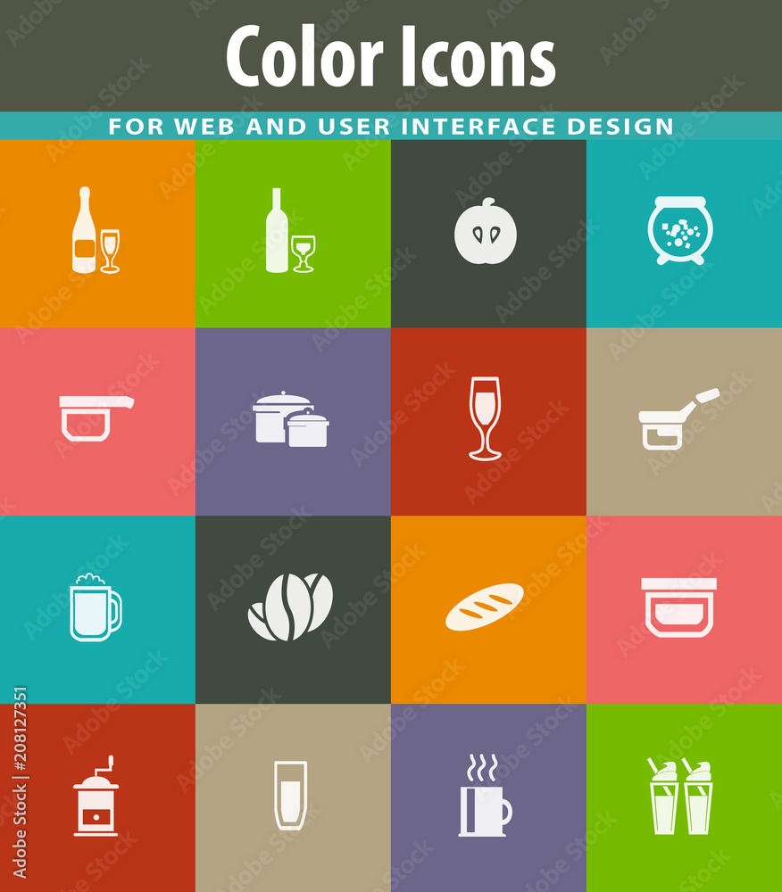 Food and kitchen icons set Food and kitchen icons set