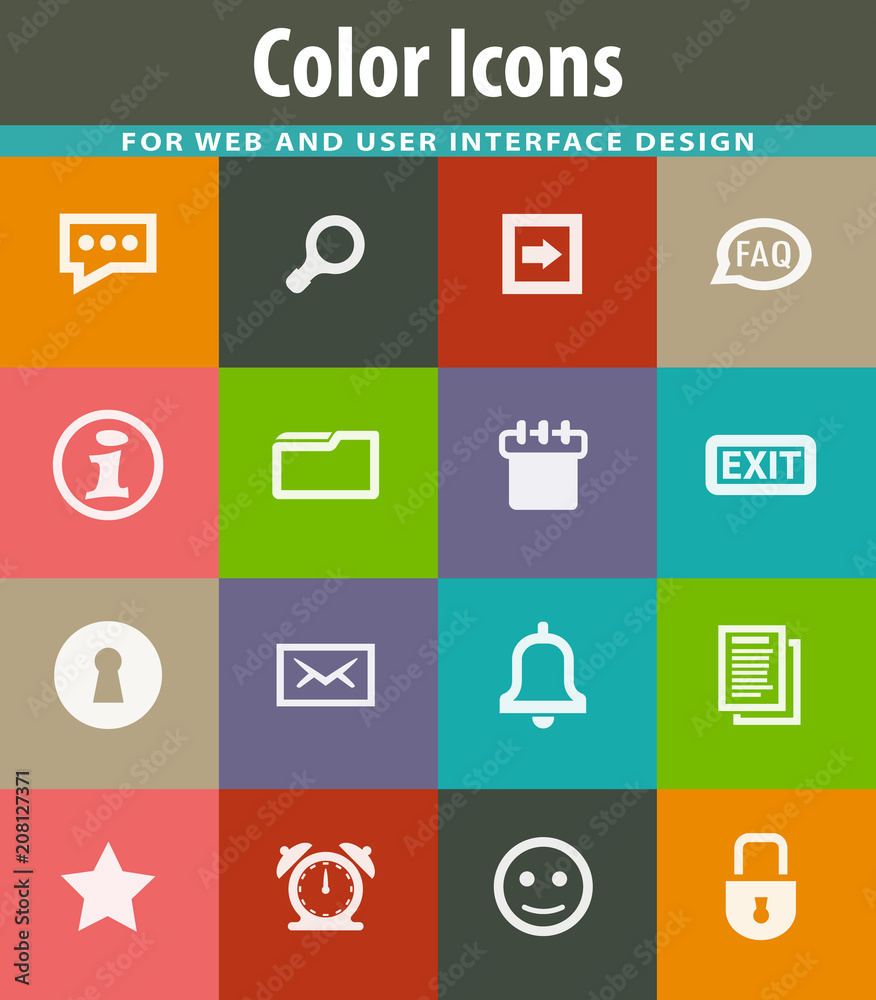 Forum interface icons set