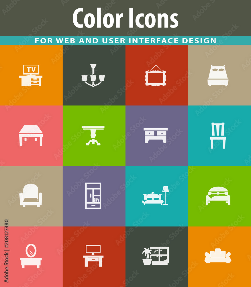 Furniture vector icons set Furniture vector icons set