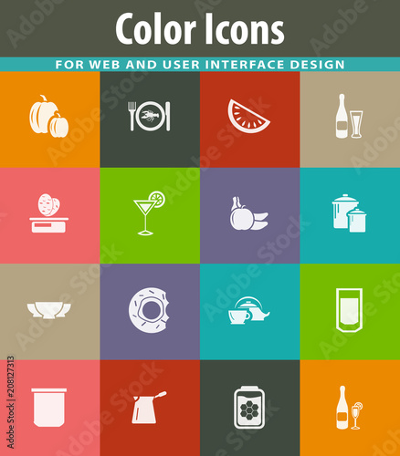 Food and kitchen icons set