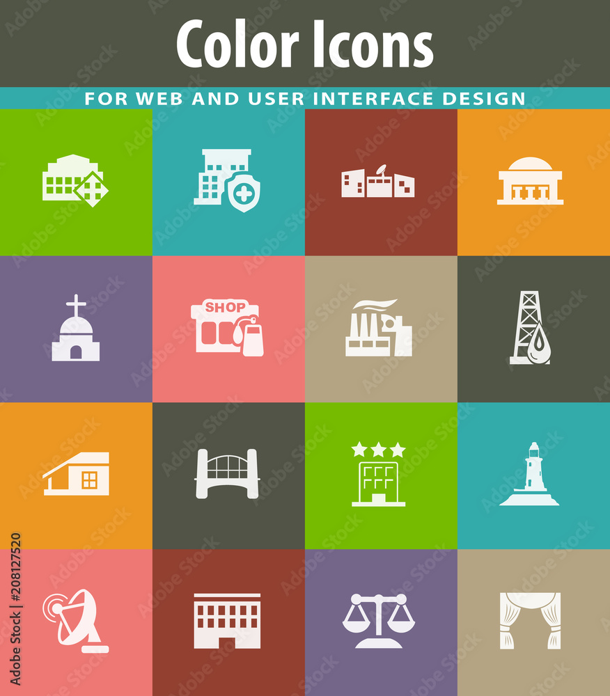 Infrastucture of the city icons set Infrastucture of the city icons set