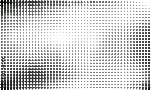 Digital gradient with points. Abstract futuristic panel. Dotted Backgound. Monochrome halftone pattern Vector illustration