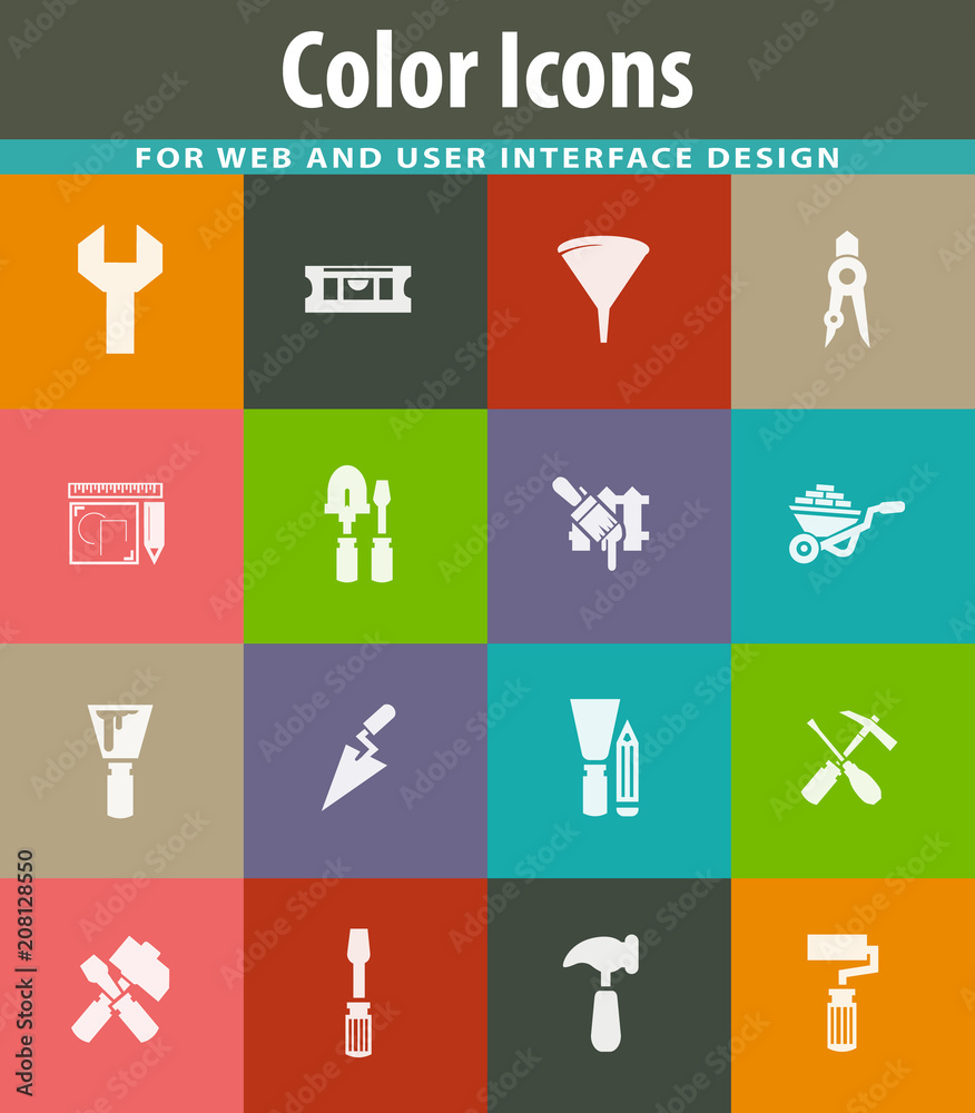 Work tools icons set Work tools icons set