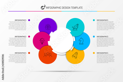 Infographic design template. Business concept with 6 steps