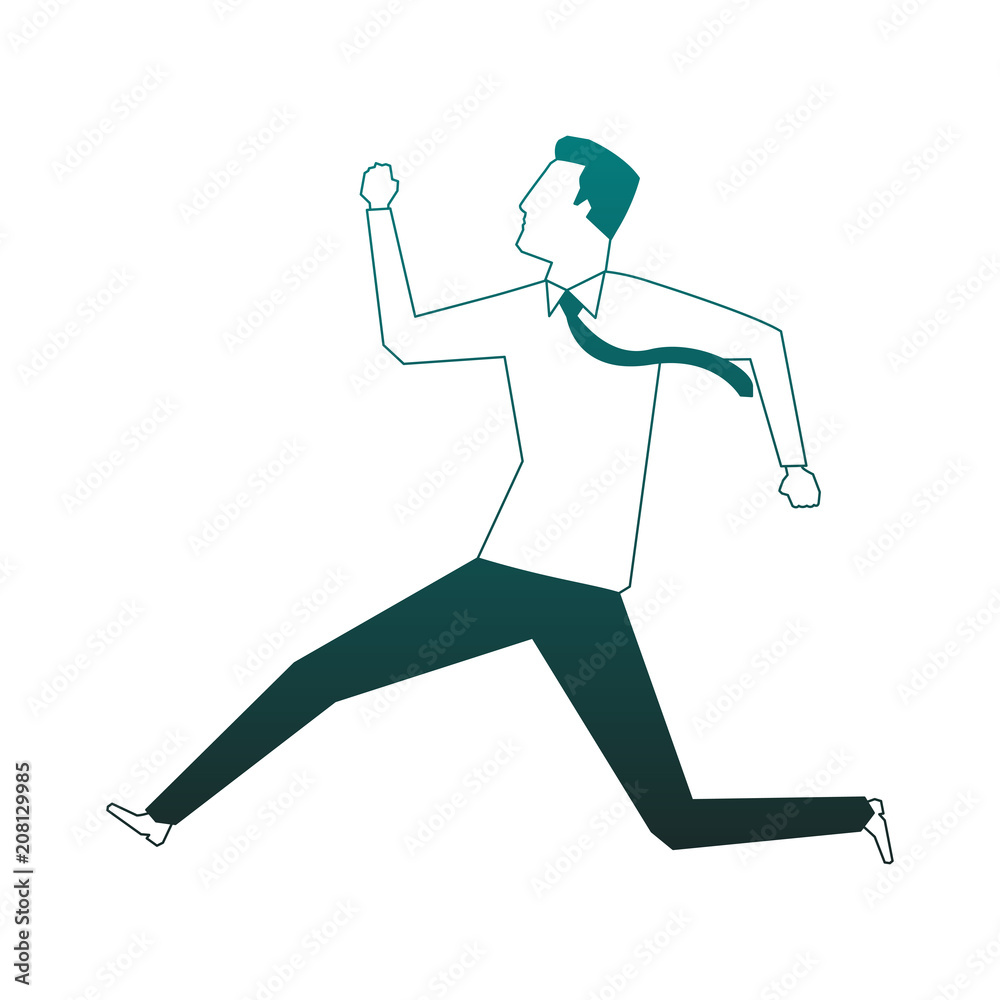 Businessman running avatar vector illustration graphic design
