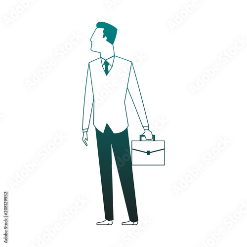 Businessman with briefcase vector illustration graphic design