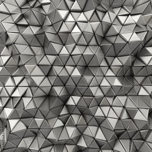 Chrome abstract triangles backdrop