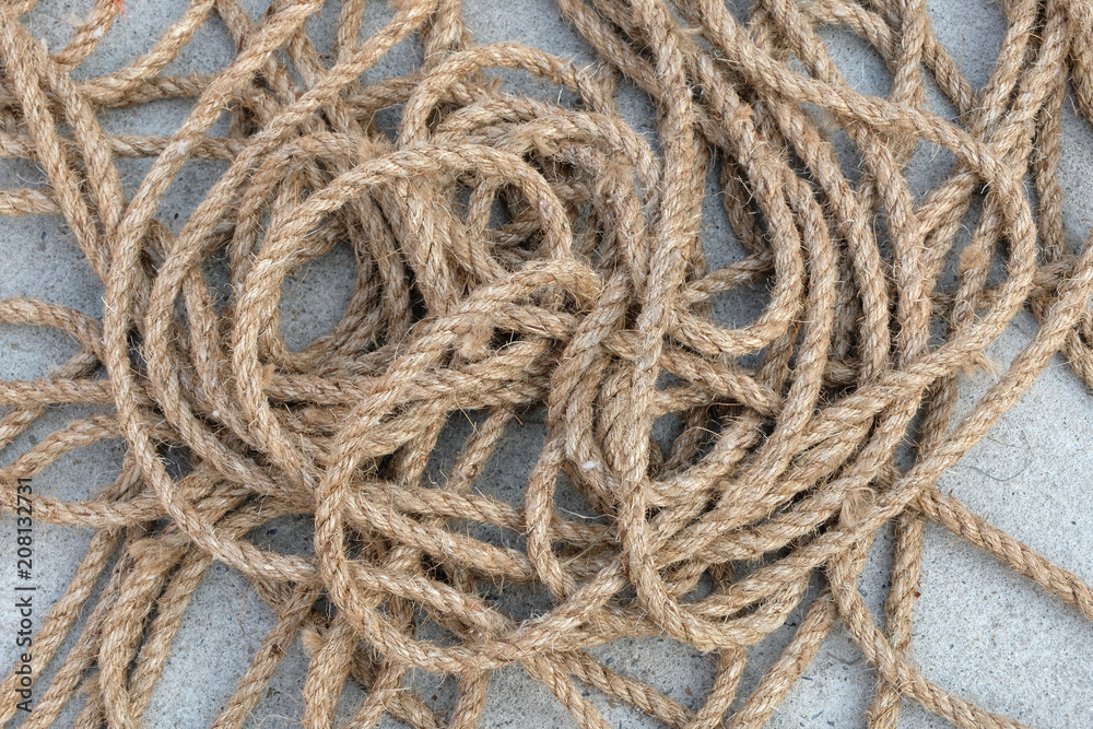 Old brown nylon rope background