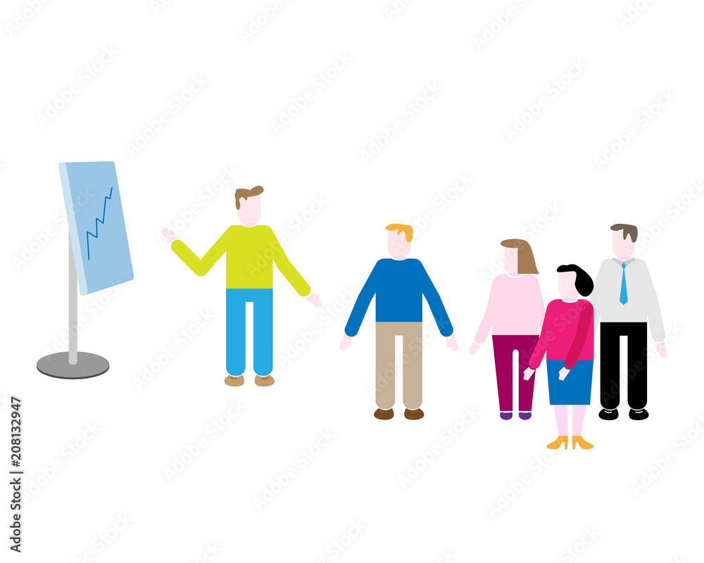 vector, business, team, cartoon, group, office, people, illustration, idea, company, creative, success, work, woman, worker, employee, background, brainstorming, human, job, manager, leader, businessm