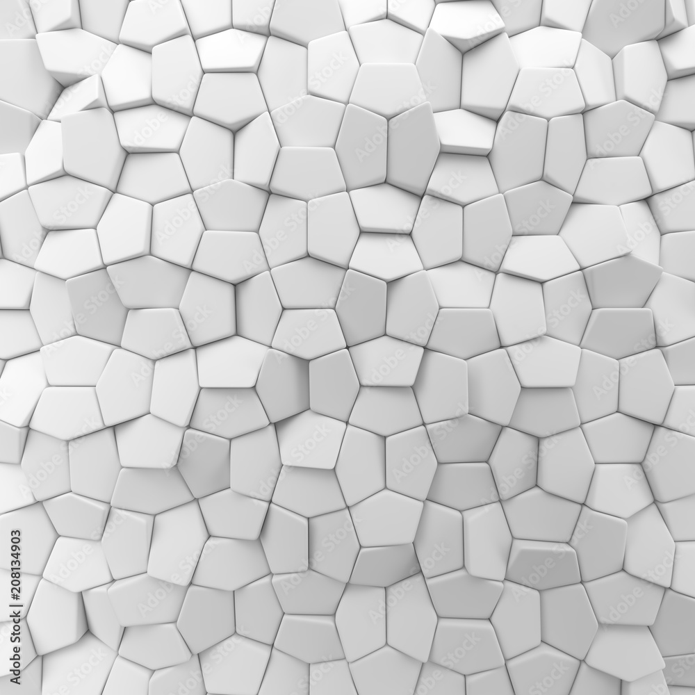 Naklejka premium White abstract pentagons backdrop