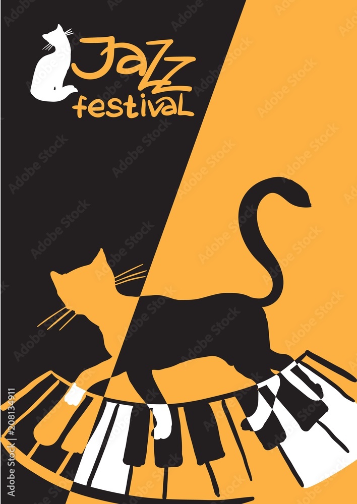 Obraz premium Jazz festival / Creative conceptual music festival vector. Musical instruments.